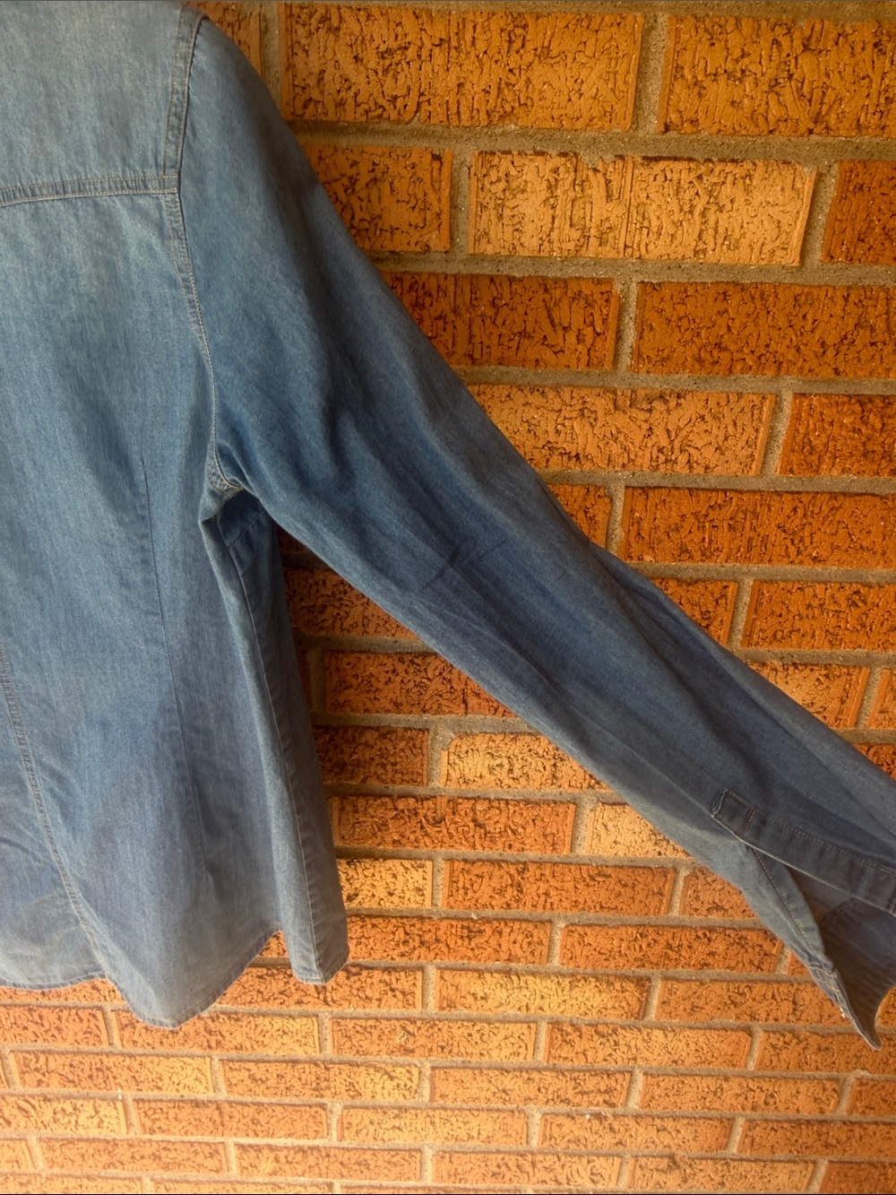 Inso Activewear Chambray Western Snap Front Long Sleeve Shirt Womens Medium Blue - Picture 7 of 8